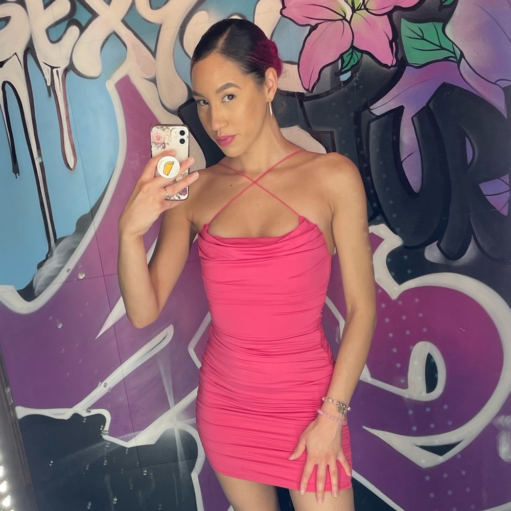Oh Polly ruched Dress with bungee cords